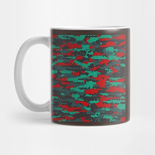 Camo Pattern - Red Teal Mug